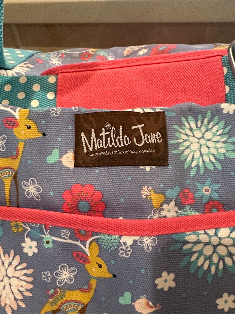 Matilda Jane Blue Floral & Teal Polka Dot Tote - Picture 3 of 10